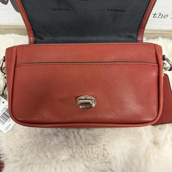 COACH Bleecker Penny Crossbody Bag Red Leather Turnlock NWT (Some Scuffing) - Picture 3 of 16